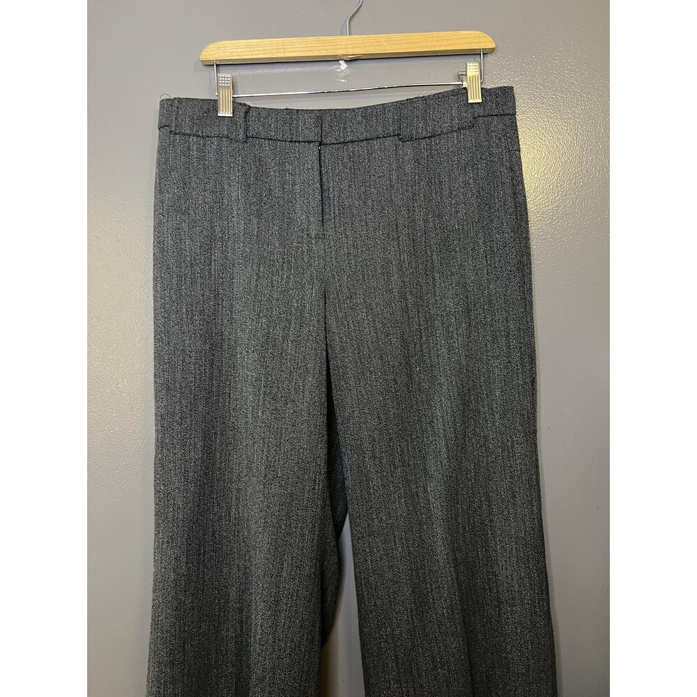 Worth Pants Womens 10 Gray Wide Leg Wool Blend Dress Slacks Work Office Stretch